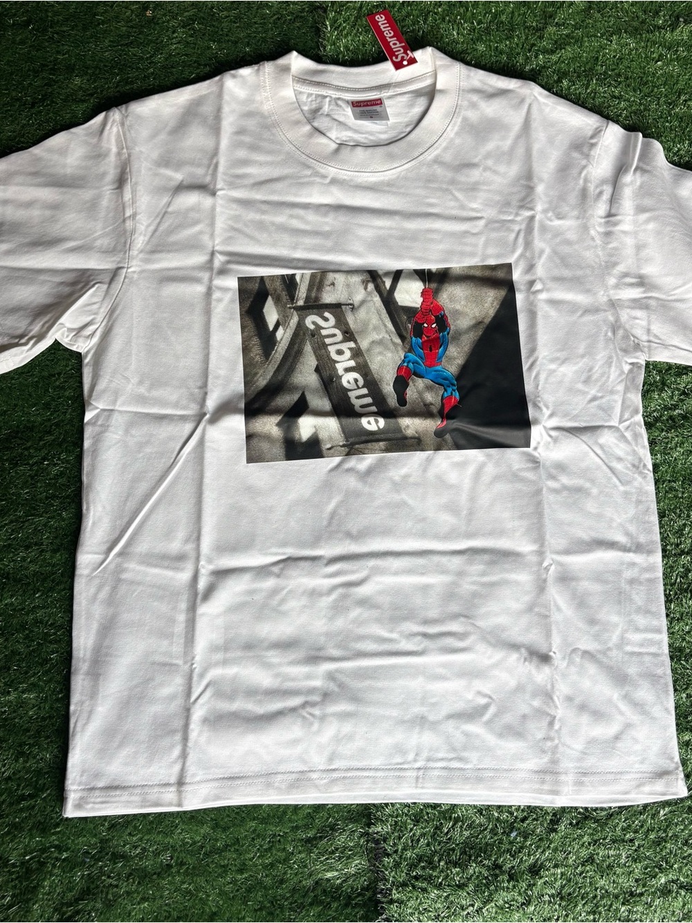 Supreme White Spider-Man Graphic Short Sleeve Tee